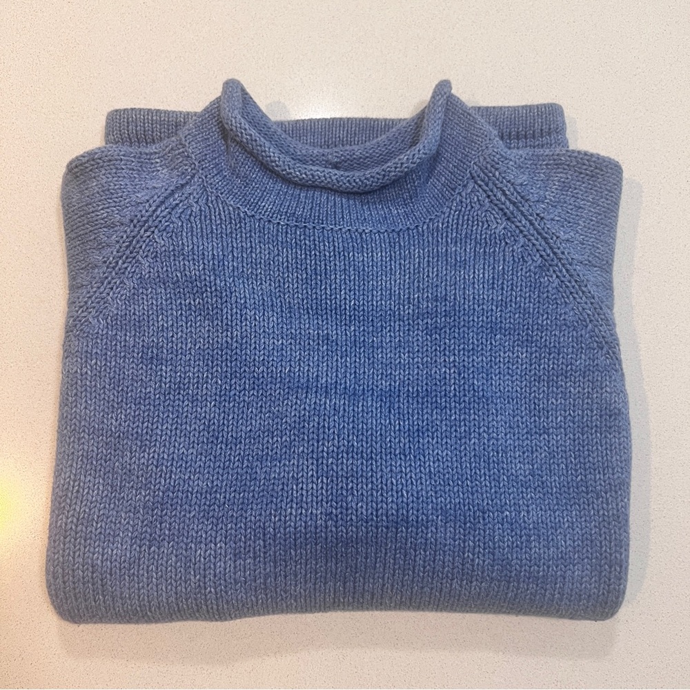 J. Crew 1988 Rollneck Sweater Heathered Sky Blue Size Men’s Small Excellent Cond - Picture 2 of 15